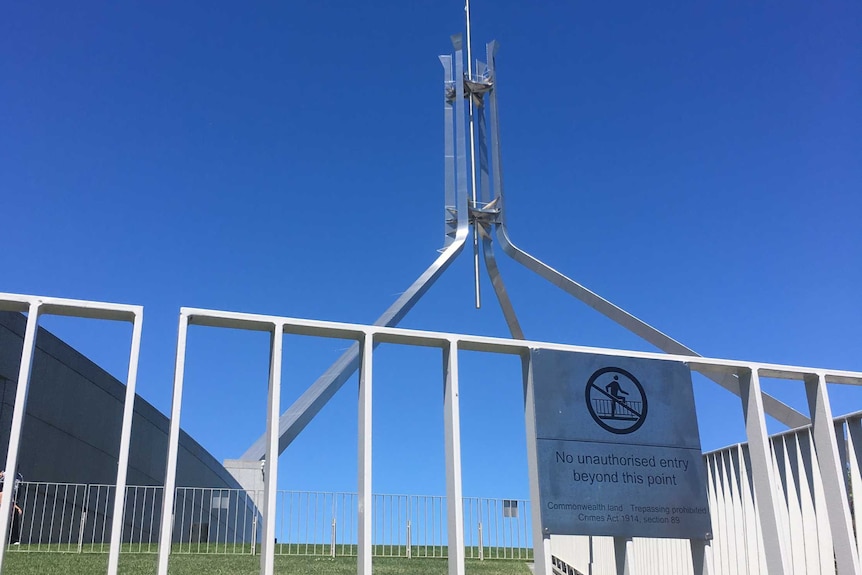 Parliament house fenced off, December 21, 2016.