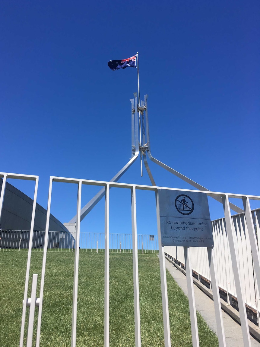 Parliament house fenced off, December 21, 2016.