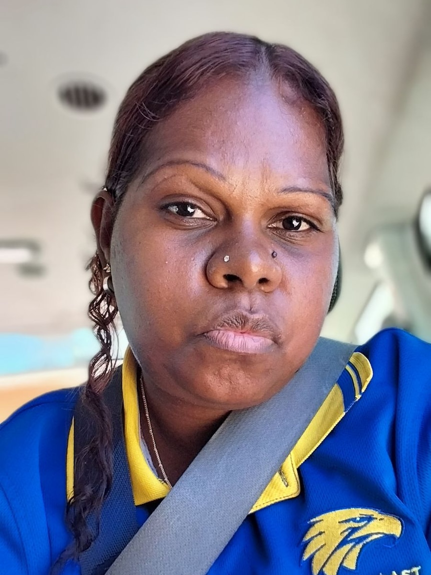 an aboriginal woman's face up close