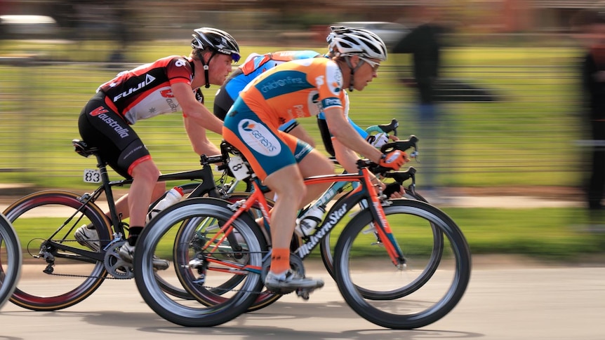 Cyclists race through the streets of Numurkah