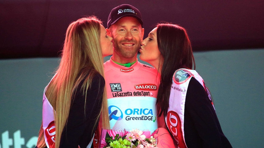 Svein Tuft in pink after Giro opening stage win
