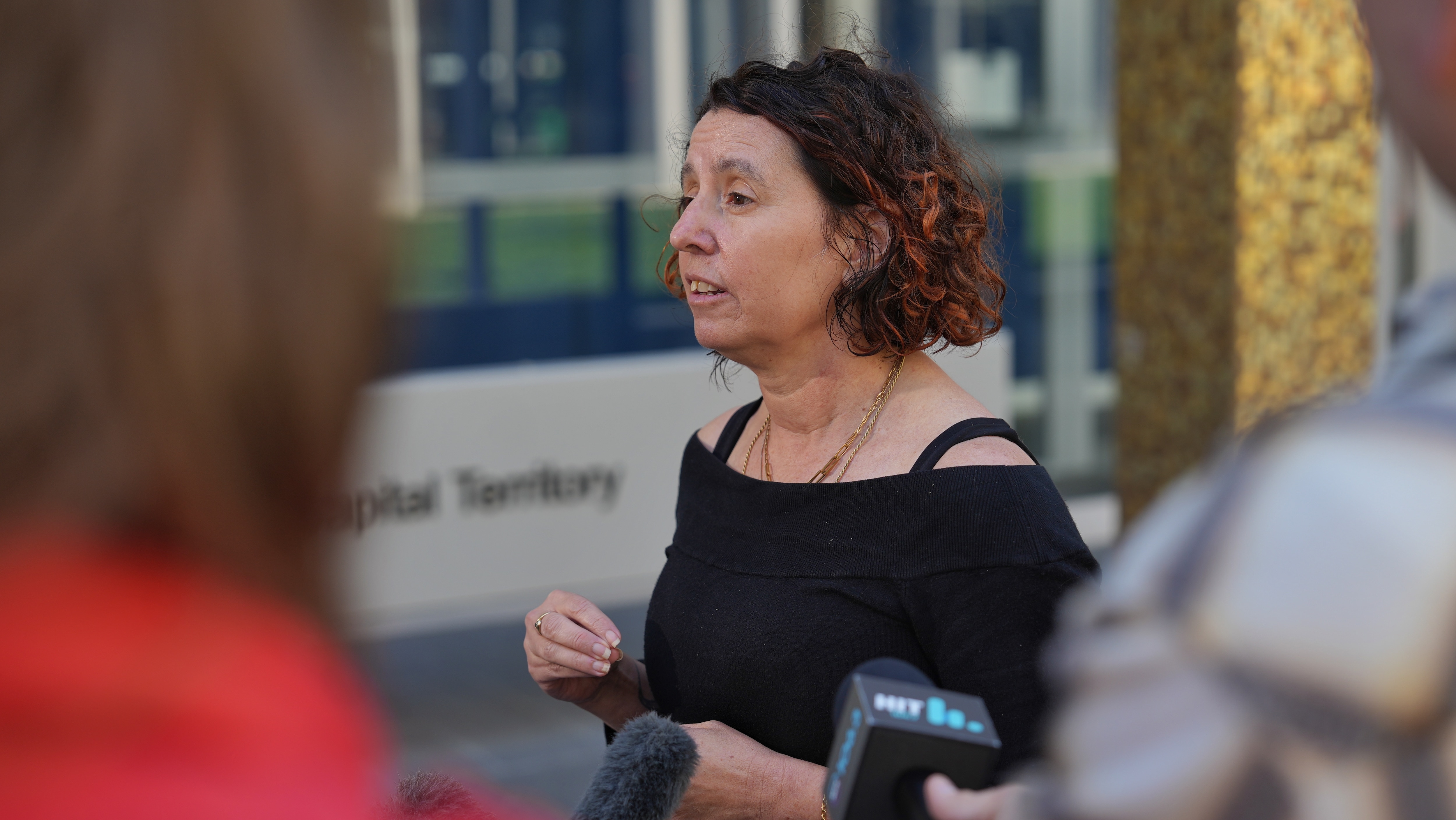 A politician talking to media