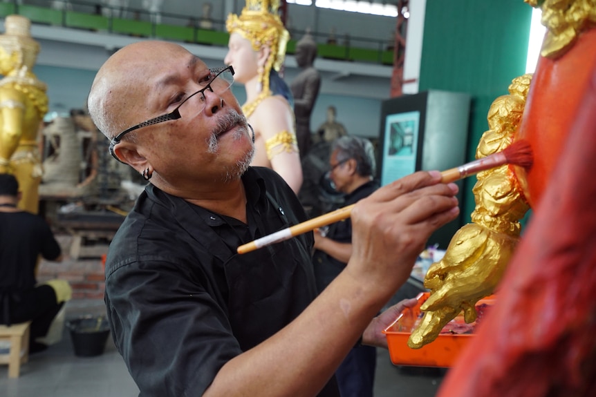 The statues are crafted by volunteer artists.