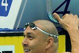 According to plan: Geoff Huegill qualifies for the final of the men's 50m butterfly.