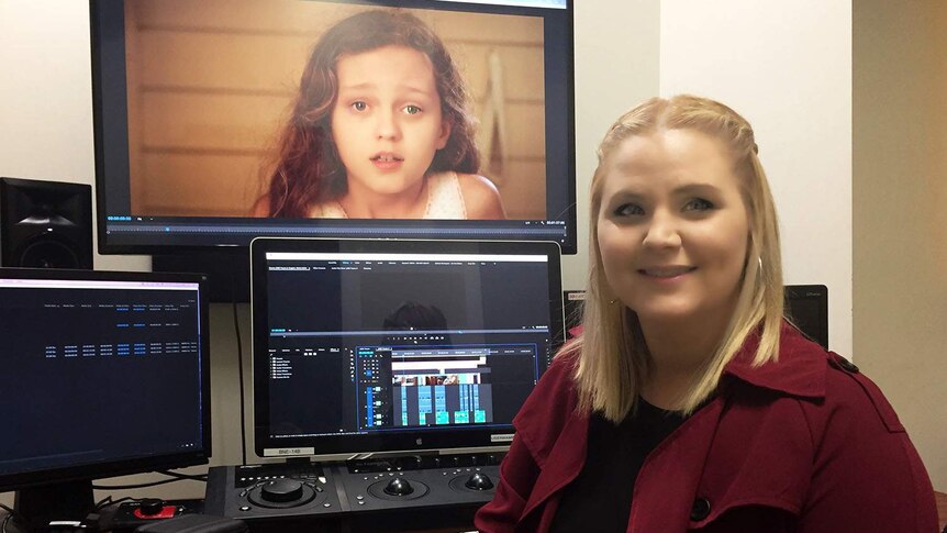 Film writer and director Angie Fleming sits in the edit suite at SAE Institute in November 2017.
