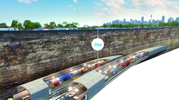 An artists impression of a tunnel, which forms part of the M4 extension.