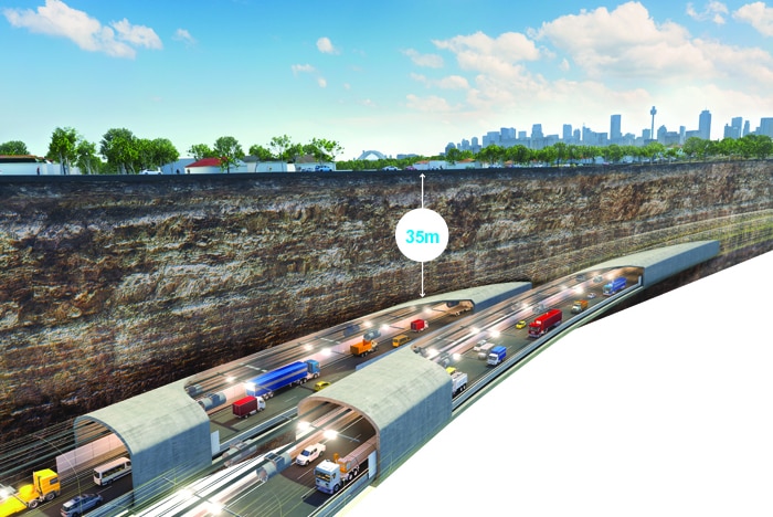 An artists impression of a tunnel, which forms part of the M4 extension.