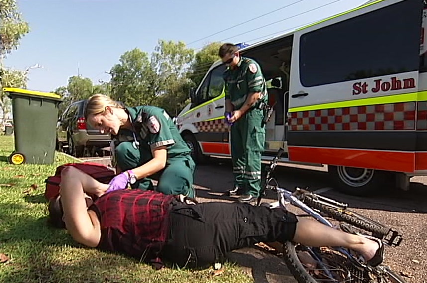 St Johns Ambulance NT paramedics working on the streets of Darwin.