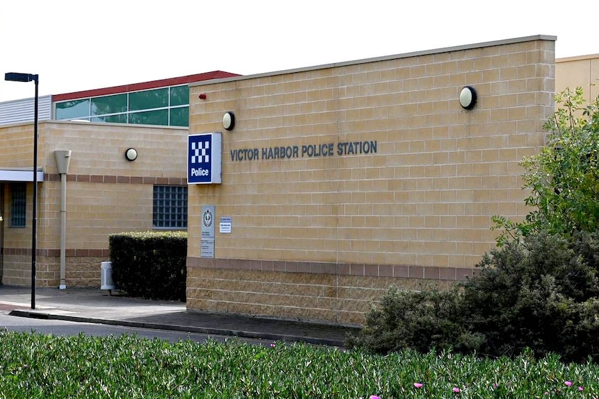 The exterior of a regional police station.