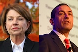 A head shot of Anna Bligh and Tom Koutsantonis