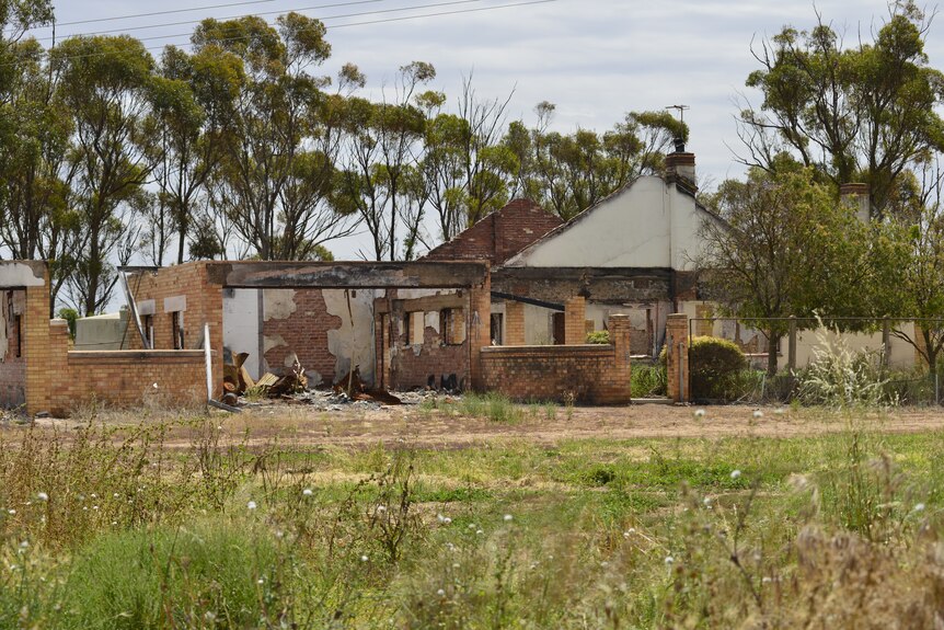 The remains of the burnt-out Wasleys home.