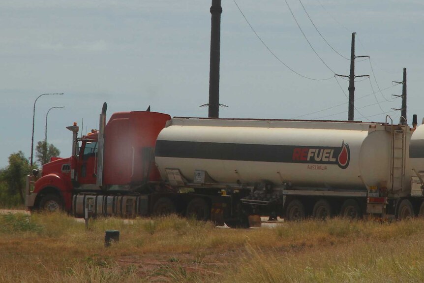 A fuel tanker in remote Western Australia.