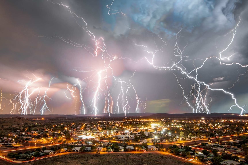 Lightning over Newman in Western Australia