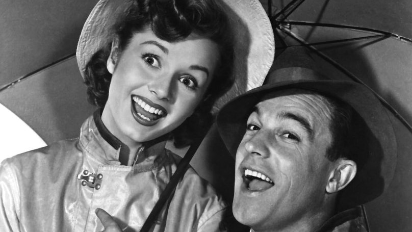 Debbie Reynolds and Gene Kelly in musical film Singin' in the Rain, in 1952.