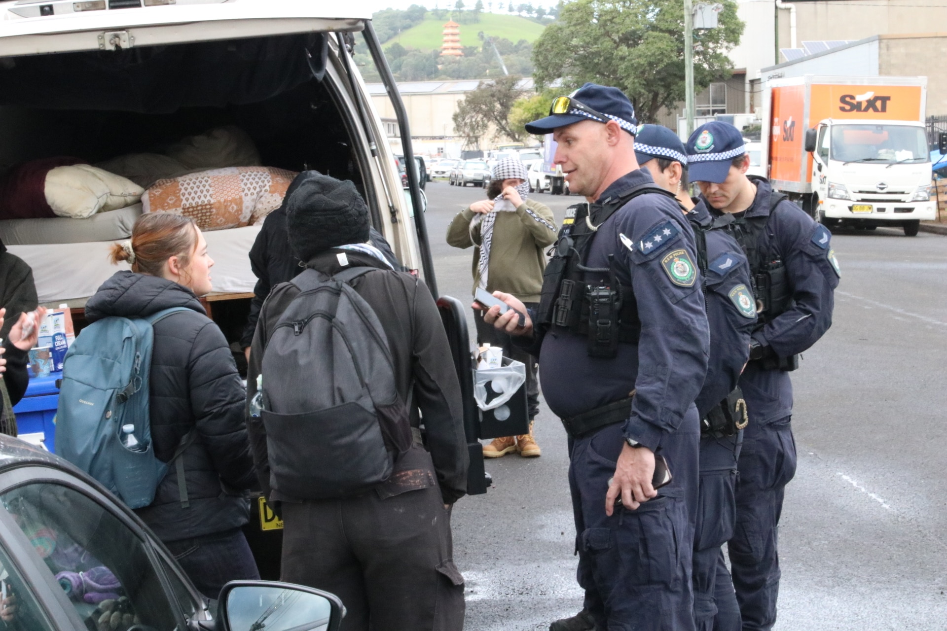 NSW Police investigate video of officer pushing Bisalloy protester