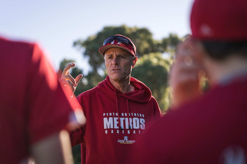 Little League head coach Simon Stanton.