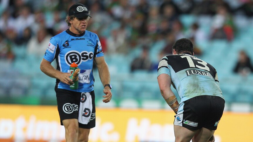 Giving Ricky the blues ... New South Wales skipper Paul Gallen left the field with a knee complaint in the second half.