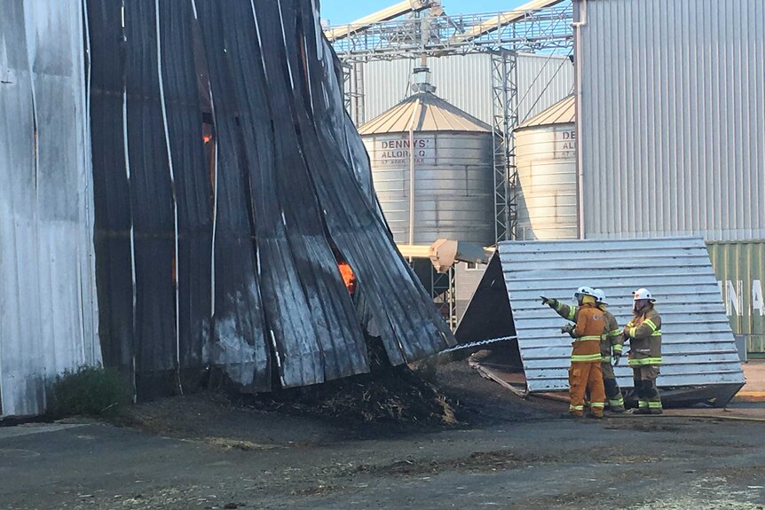 Bowmans hay shed fire