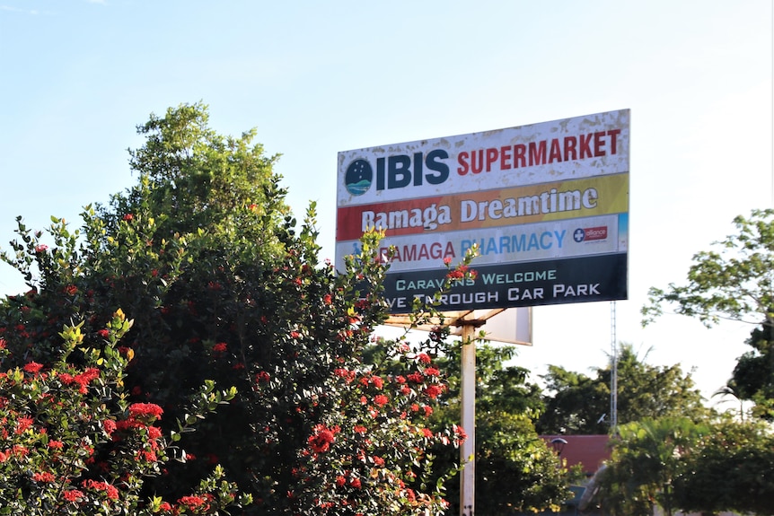 IBIS Supermarket sign.