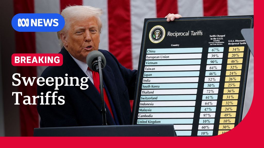 Trump slaps sweeping tariffs with 10 pc minimum on imports - ABC News