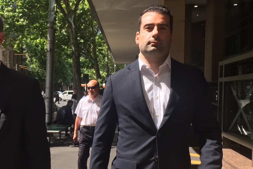 Former National Australia Bank employee Andrew Matthews outside court.