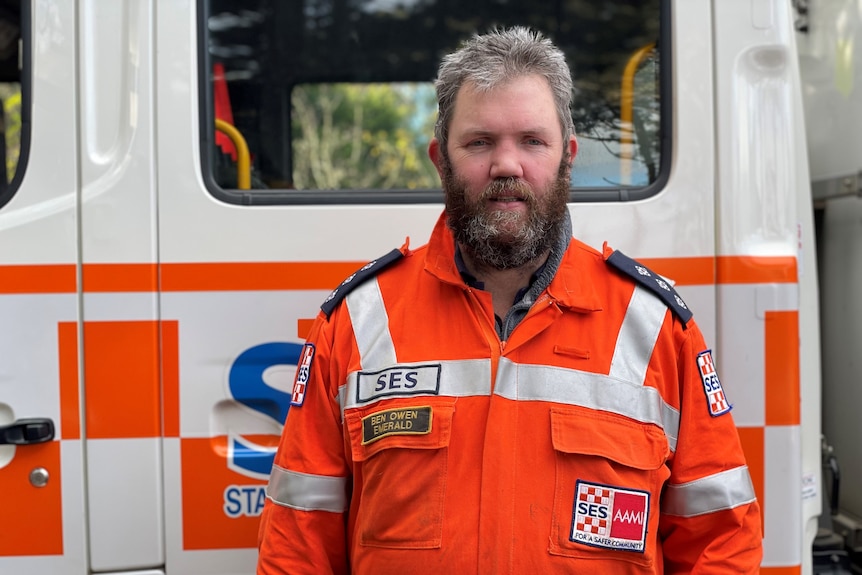 CFA Commander Ben Owen, with a serious look on his face.