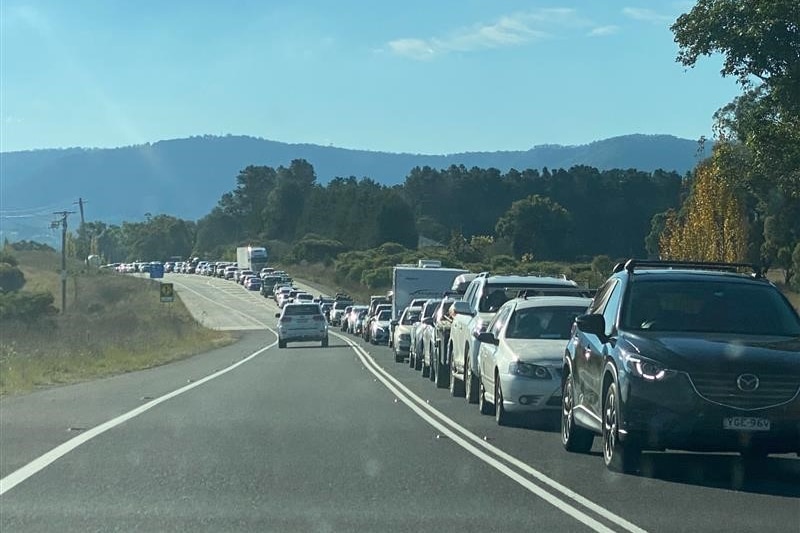 Traffic jam on the Great Western Highway