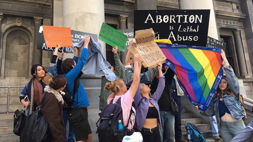 Anti-abortion protesters clash with LGBT supporters.