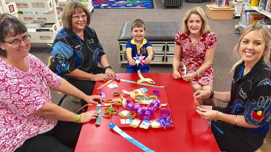 Teachers and students at Mackay West State School are making stars for the One Million Stars school challenge.