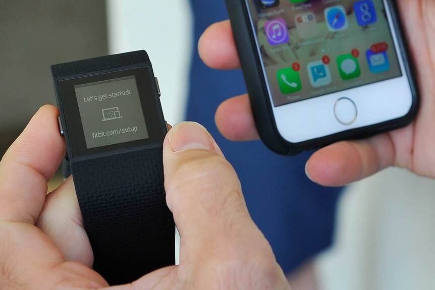 Fitbit being paired with smartphone