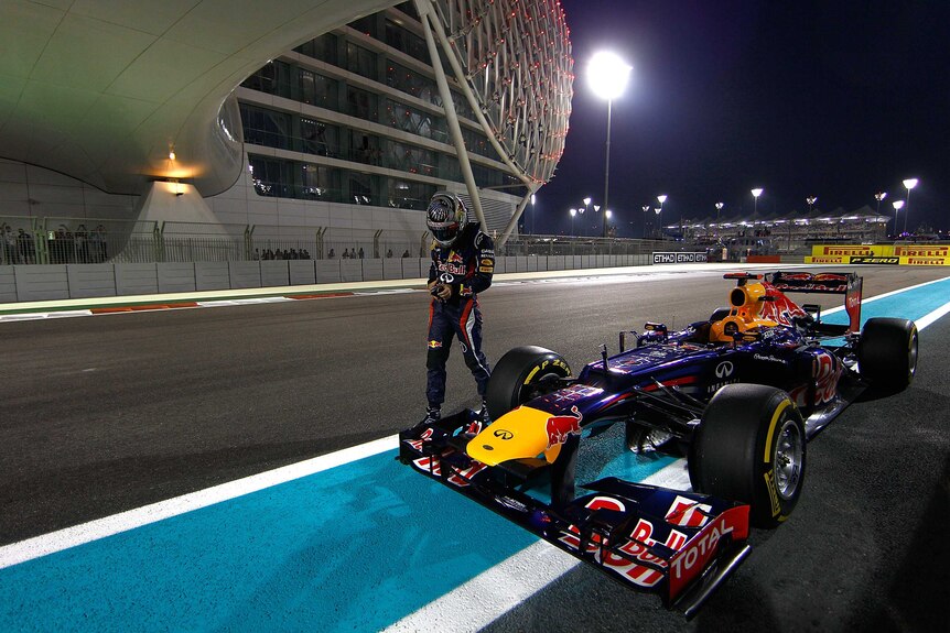 Sebastian Vettel saved one of his greatest ever drives for Abu Dhabi, coming third from the pit lanes.