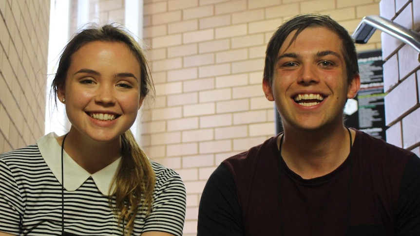 Grace McKee and Patrick Mullan at the National Youth Science Forum, Canberra, 2016.