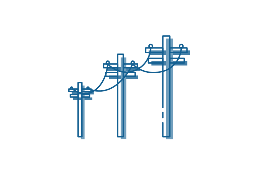 Icon drawing of powerlines.