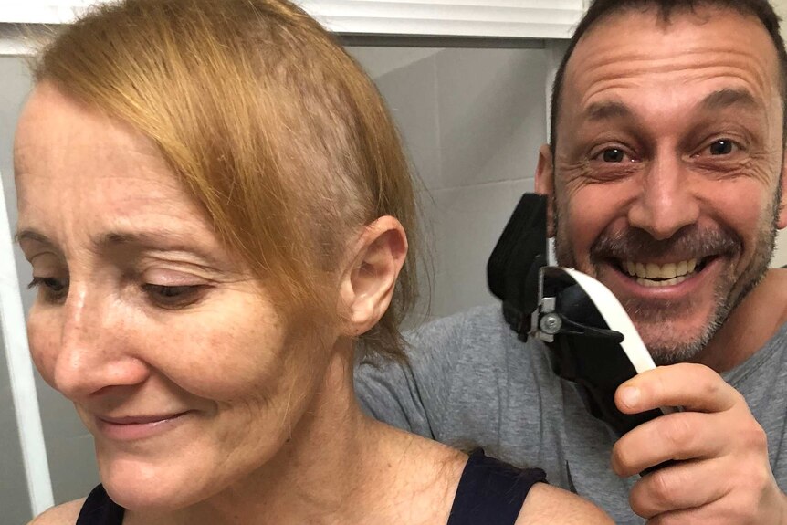 Barbara's partner shaves her head