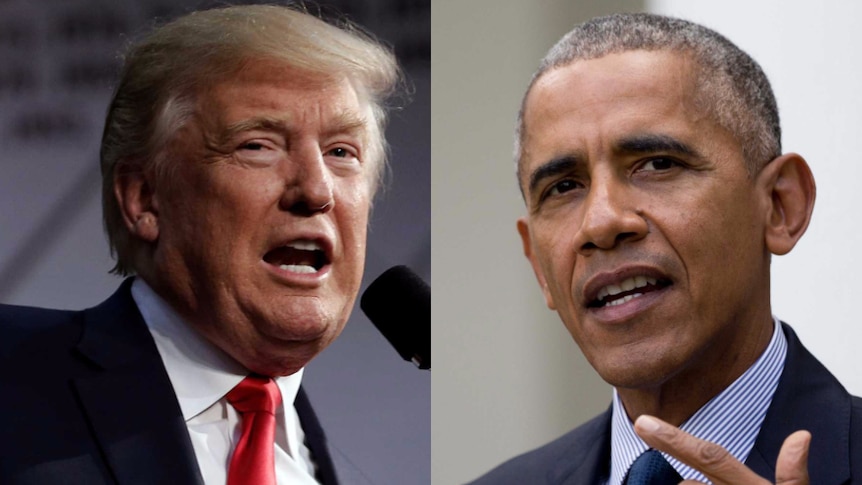 Barack Obama and Donald Trump Composite image, october 2016