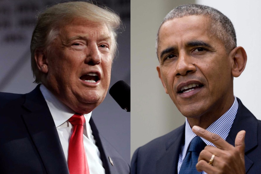 Barack Obama and Donald Trump Composite image, october 2016
