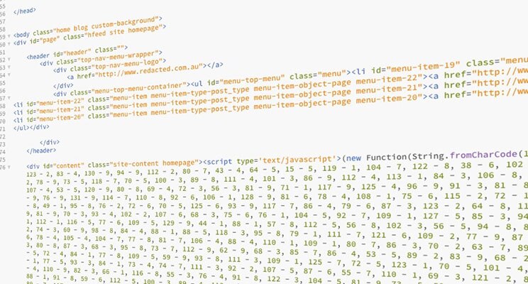 A white screen filled with computer code.