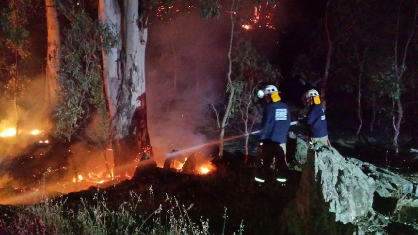Crews fight a blaze near Adelaide