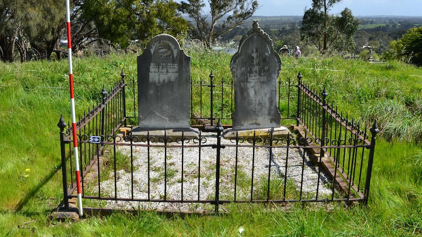 two grave stones