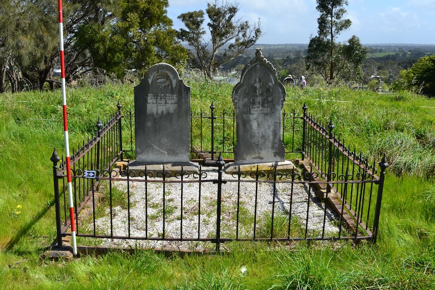 two grave stones