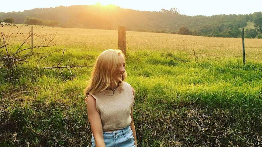 A girl in a field