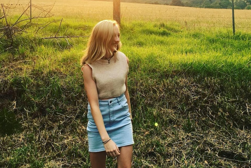 A girl in a field