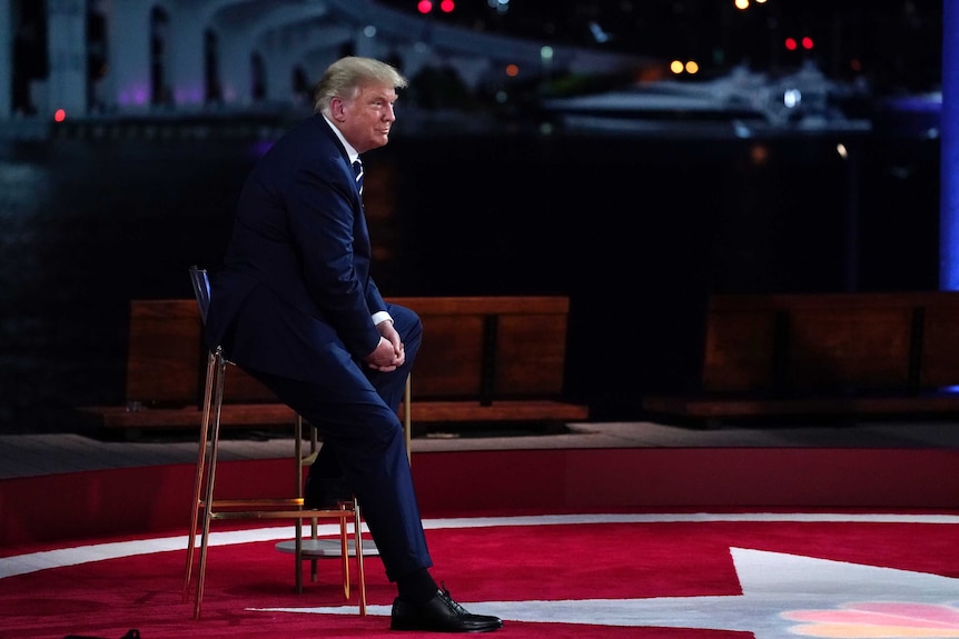 President Donald Trump speaks during an NBC News Town Hall