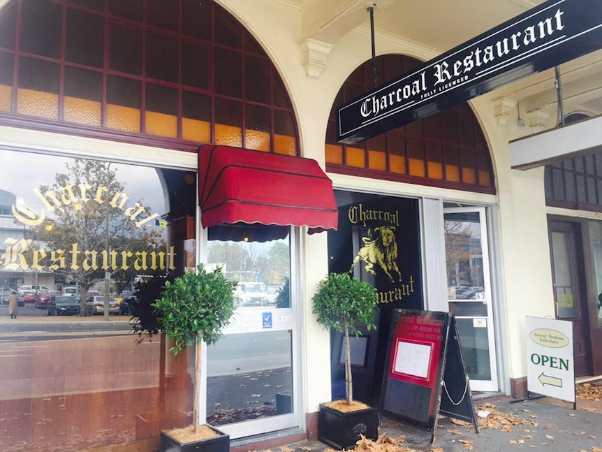 The exterior of Charcoal Restaurant the heritage-listed Melbourne Building in Canberra.