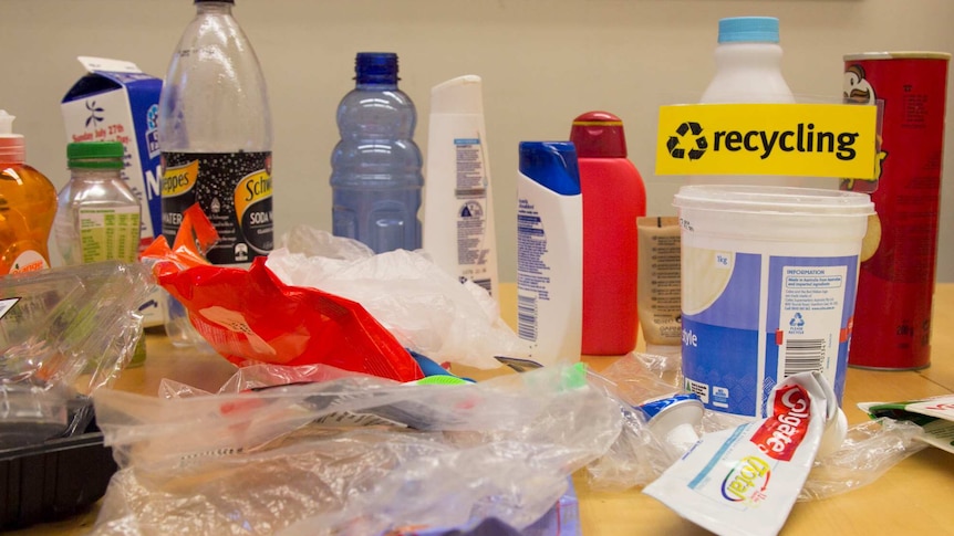 Plastic products on a table