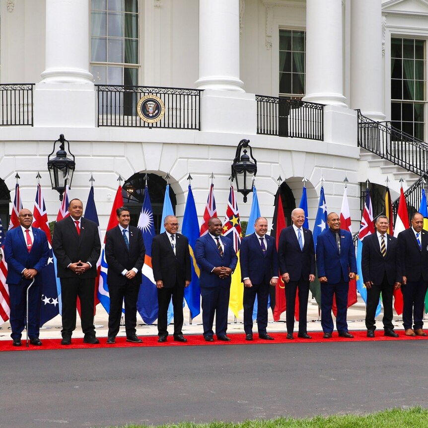 Pacific leaders pose for a photo in Washington DC.
