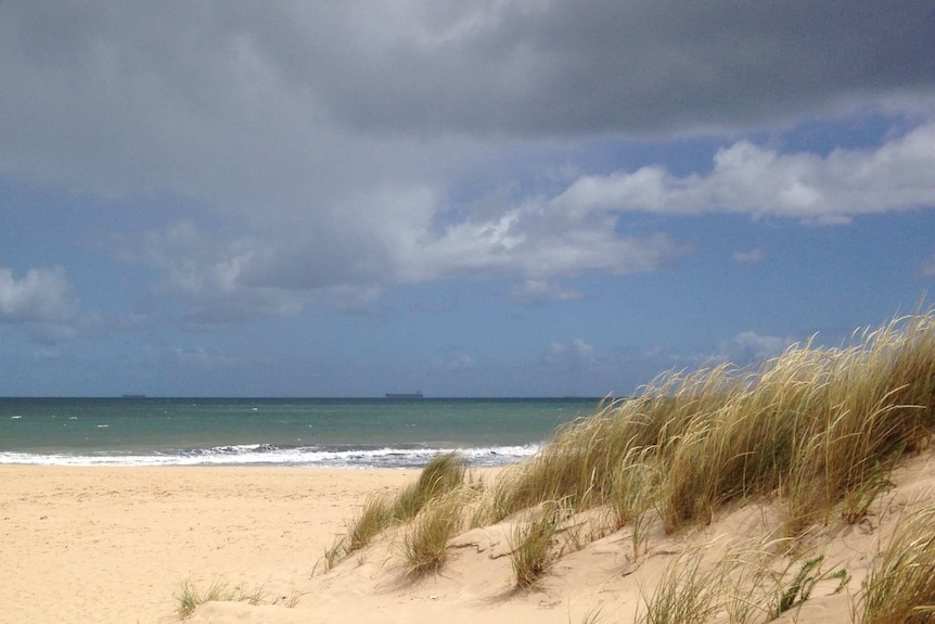 Clouds hover over a Bunbury beach.