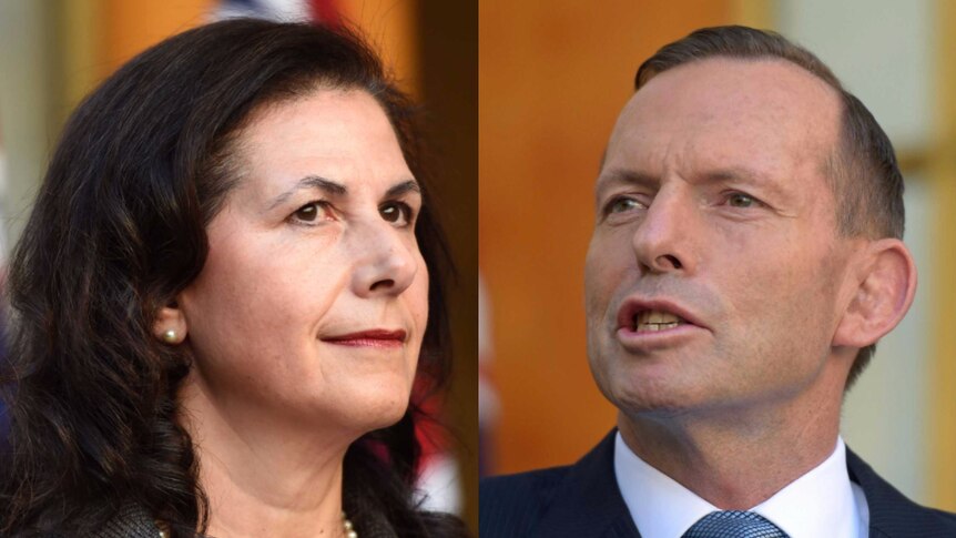 Concetta Fierravanti-Wells and Tony Abbott.