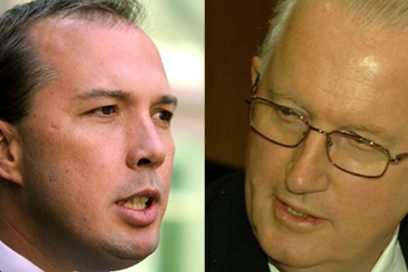 Composite image of Liberal frontbencher Peter Dutton and Qld LNP President Bruce McIver (AAP, ABC)