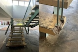 A crumbling staircase